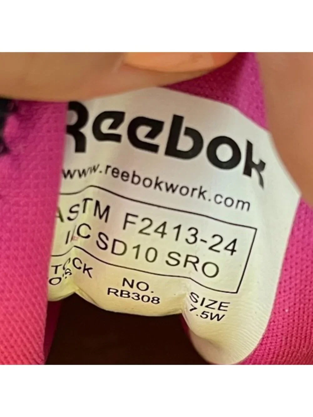 Reebok Astroride Womens Size 7.5D Blue Pink Steel Toe Safety Work Shoes Sneakers